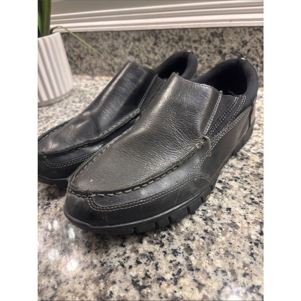 Dr. Scholl's Black Leather Slip-On Loafers